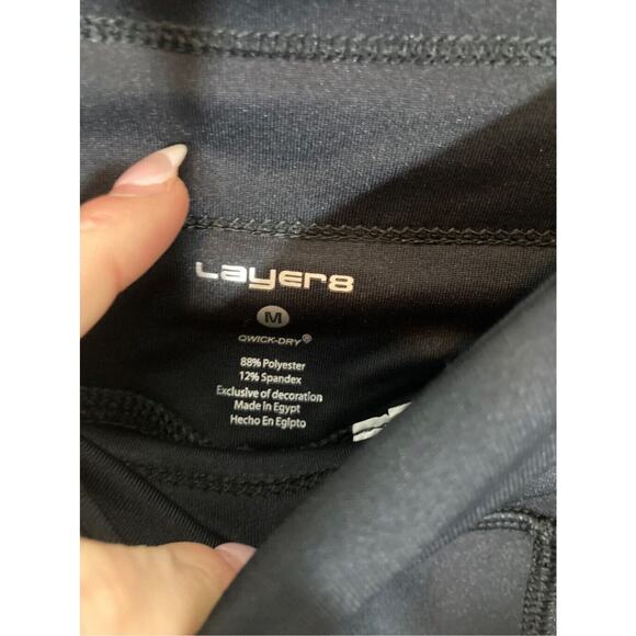 NWOT Layer 8 Cropped Spandex :Loungewear Goth Medium Joggers - Picture 4 of 5